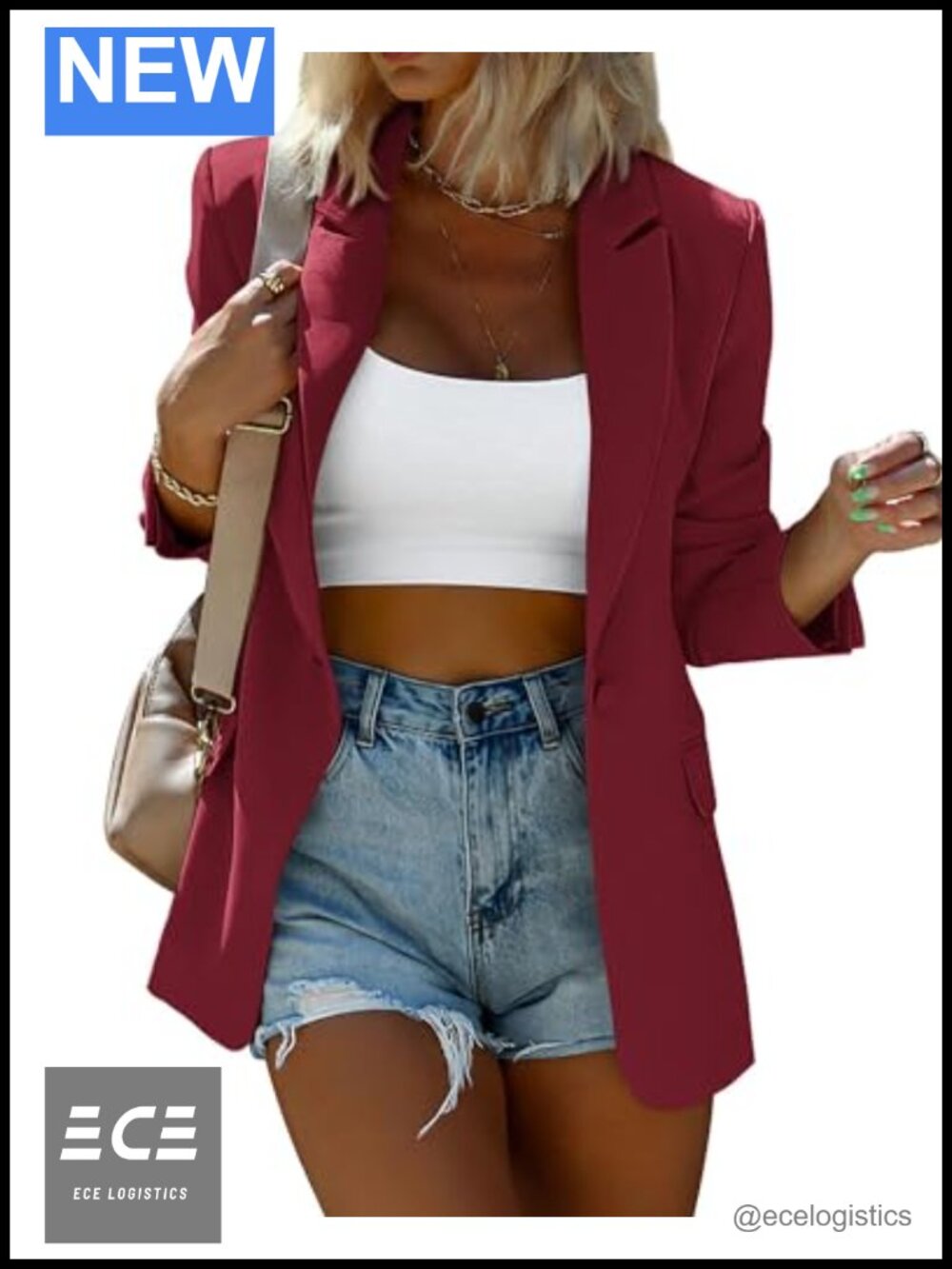 Womens Blazer Business Casual Oversized Lapel Collar Twill Fully Lined